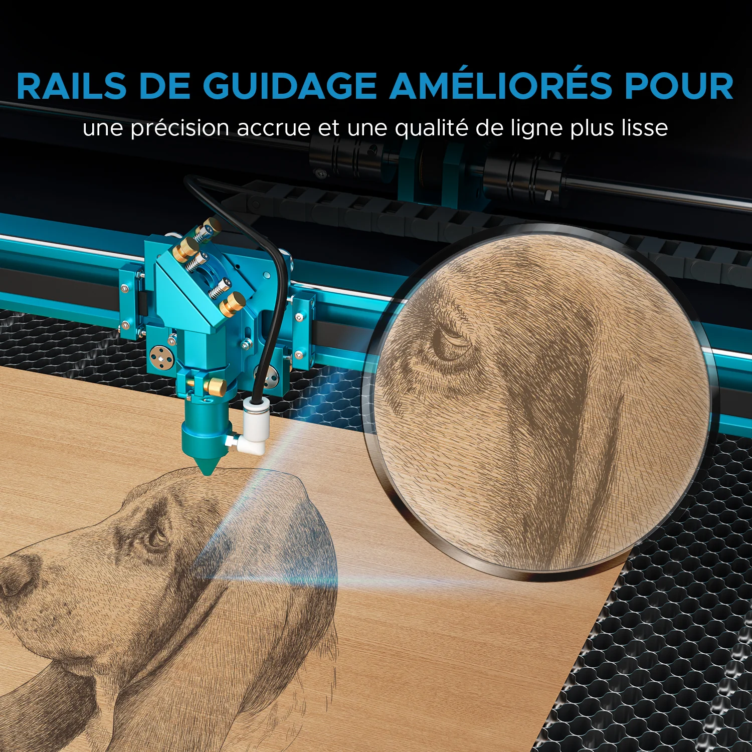 100W Graveur et découpeur laser CO2 avec 1000x600mm Zone de Travail, Autofocus |  Pronto-45 - Image 10